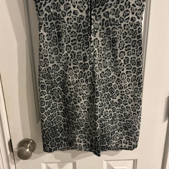 Caché Vintage Gray & Black Mesh Leopard Print Dress - Picture 7 of 11